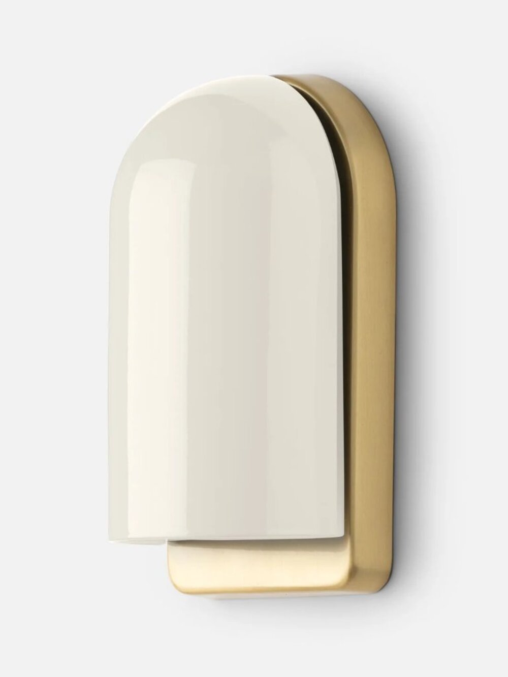 Schoolhouse Allegheny Slim Sconce – Dune Gloss & Natural Brass